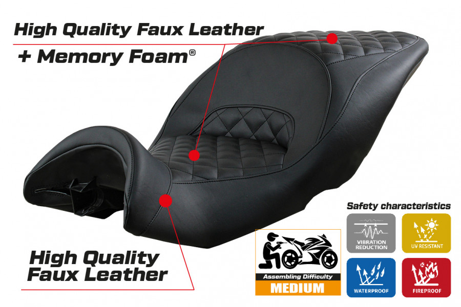 Rivestimento sella compatibile BMW K 1600 GTL (10-22) modello Diamond comfort system