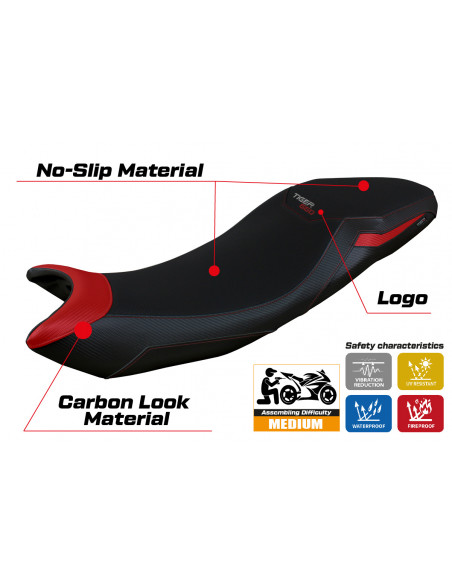 Housse de selle compatible Triumph Tiger 660 (21-22) modèle Derry