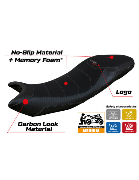 Housse de selle compatible Triumph Tiger 660 (21-22) modèle Derry Comfort System