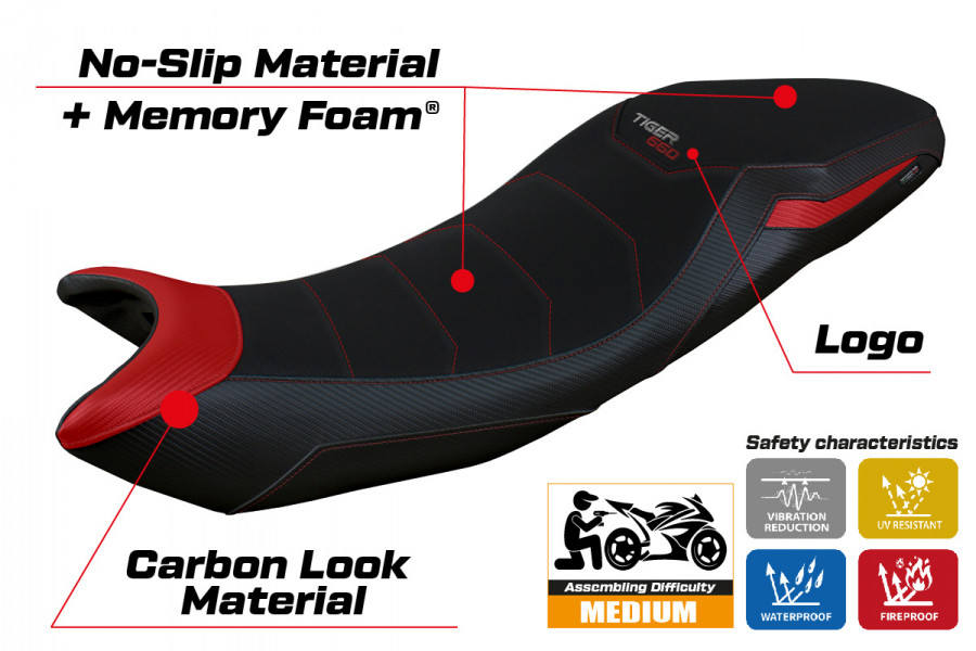 Seat cover compatible Triumph Tiger 660 (21-22) Derry Comfort System model