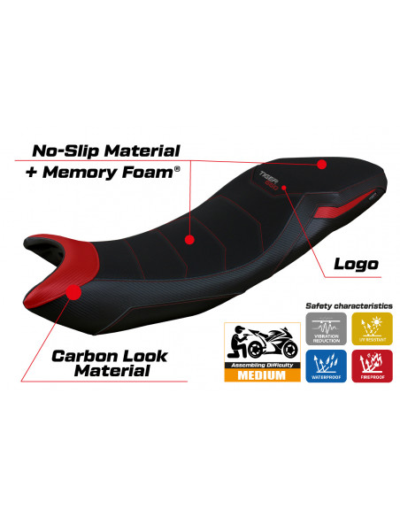 Funda de asiento compatible con Triumph Tiger 660 (21-22) modelo Derry Comfort System
