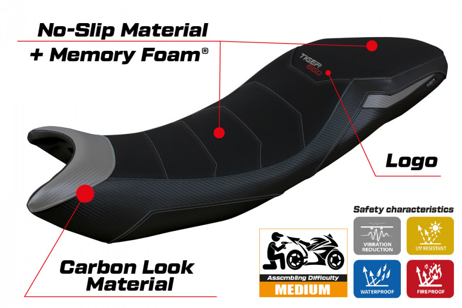 Sitzbezug kompatibel Triumph Tiger 660 (21-22) Modell Derry Comfort System