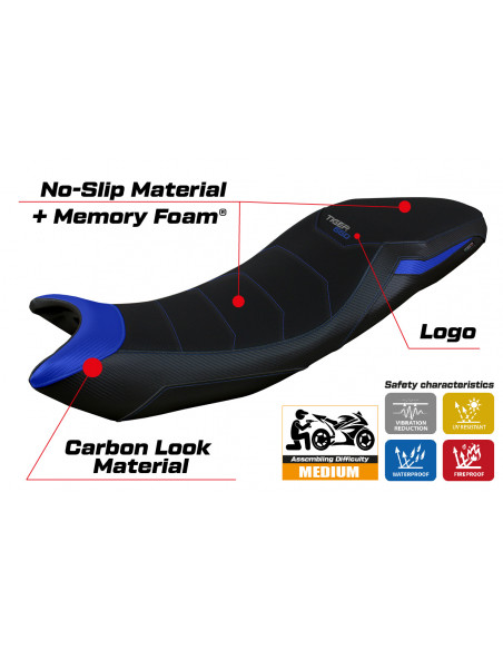 Housse de selle compatible Triumph Tiger 660 (21-22) modèle Derry Comfort System