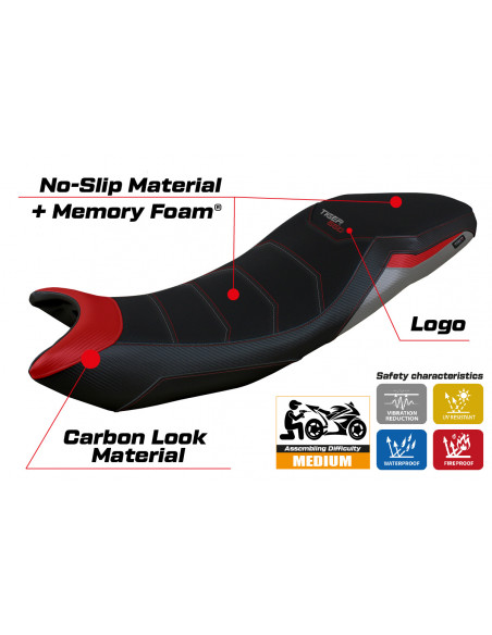 Funda de asiento compatible con Triumph Tiger 660 (21-22) modelo Derry Comfort System