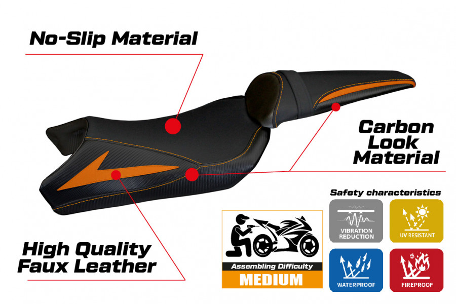 Seat cover compatible Kawasaki Z 1000 (10-13) Berna Total black model
