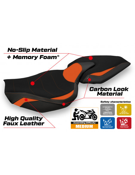 Seat cover compatible Kawasaki Z 1000 (14-20) Ellos 1 comfort system model