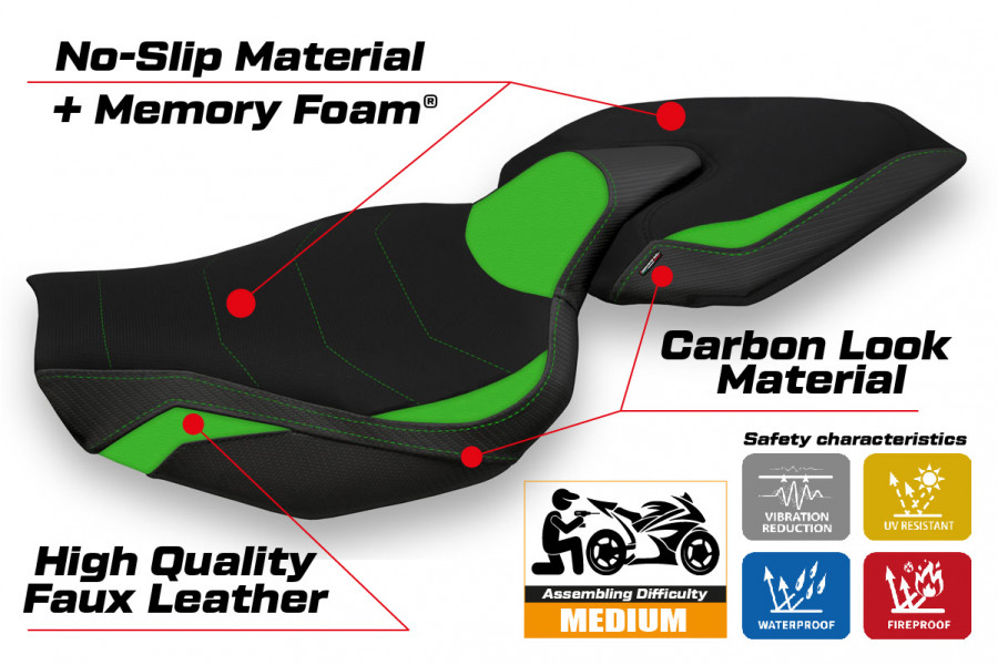 Seat cover compatible Kawasaki Z 1000 (14-20) Ellos 1 comfort system model