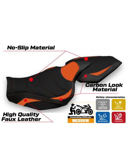 Seat cover compatible Kawasaki Z 1000 (14-20) Hedemora 1 ultragrip model