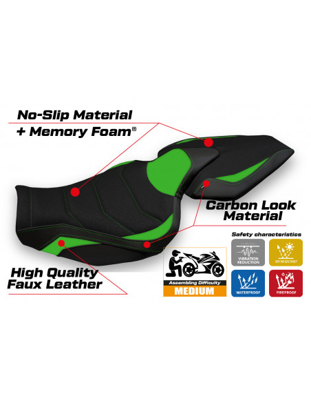 Seat cover compatible Kawasaki Z 1000 (14-20) Hedemora 1 ultragrip model
