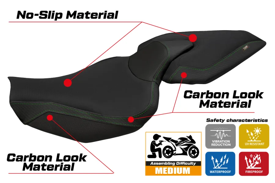 Rivestimento sella compatibile Kawasaki Z 1000 (14-20) modello Mellby 1