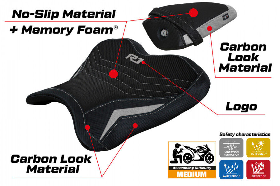 Seat cover compatible Yamaha R1 (15-22) Kagran comfort system model
