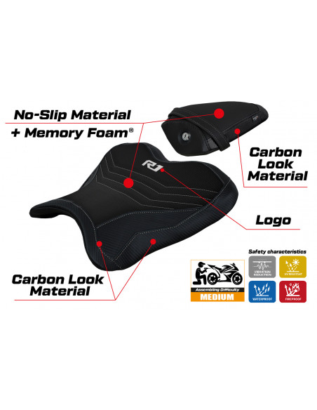 Sitzbezug kompatibel Yamaha R1 (15-22) Kagran comfort system modell