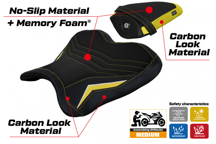 Housse de selle compatible Yamaha R1 (15-22) modèle Kagran special color comfort system