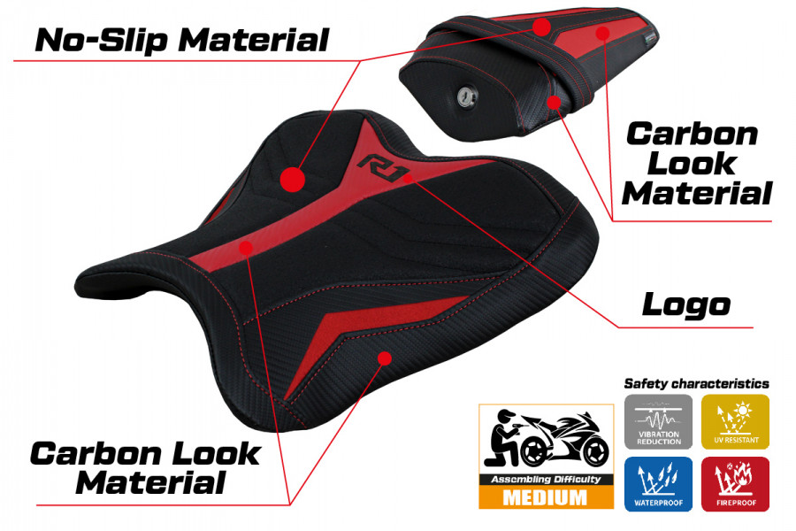 Seat cover compatible Yamaha R1 (15-22) Kagran ultragrip model