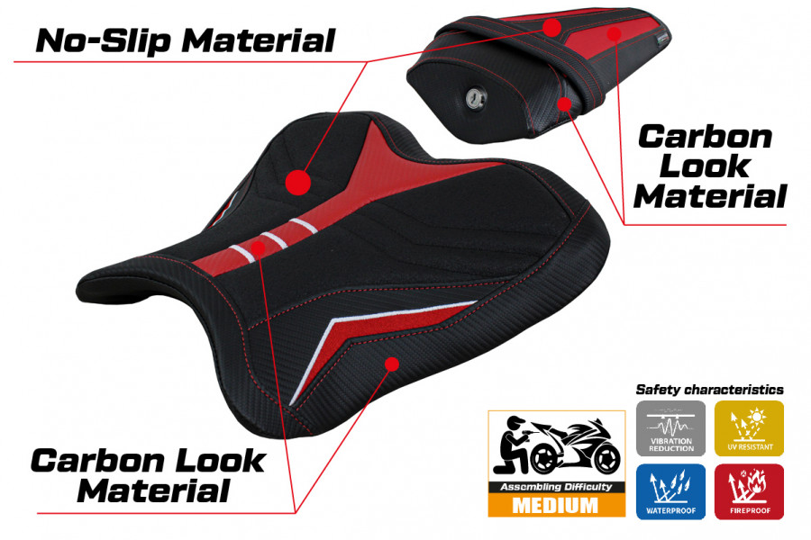 Seat cover compatible Yamaha R1 (15-22) Kagran special color ultragrip model
