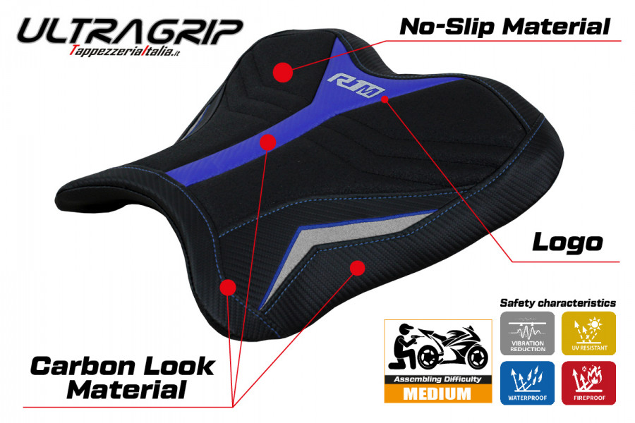Rider seat cover compatible Yamaha R1M (15-22) Hernals ultragrip model
