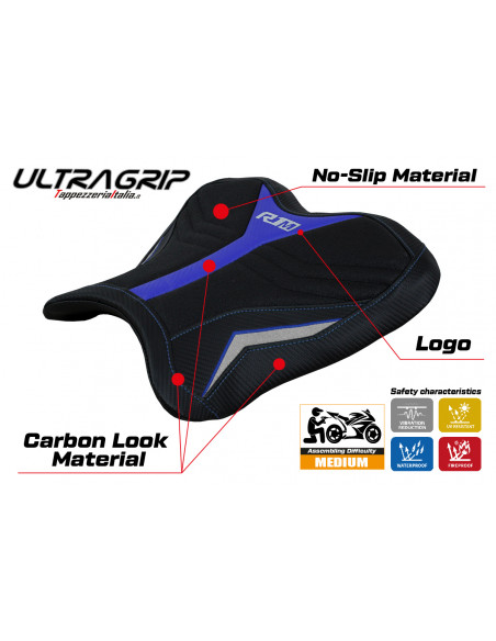 Rivestimento sella pilota compatibile Yamaha R1M (15-22) modello Hernals ultragrip