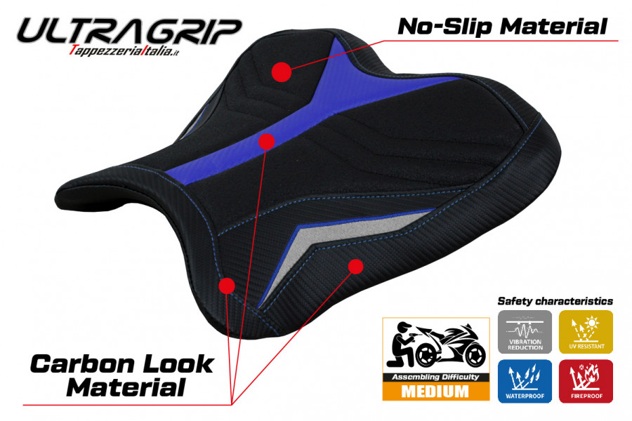 Rivestimento sella pilota compatibile Yamaha R1M (15-22) modello Hernals ultragrip