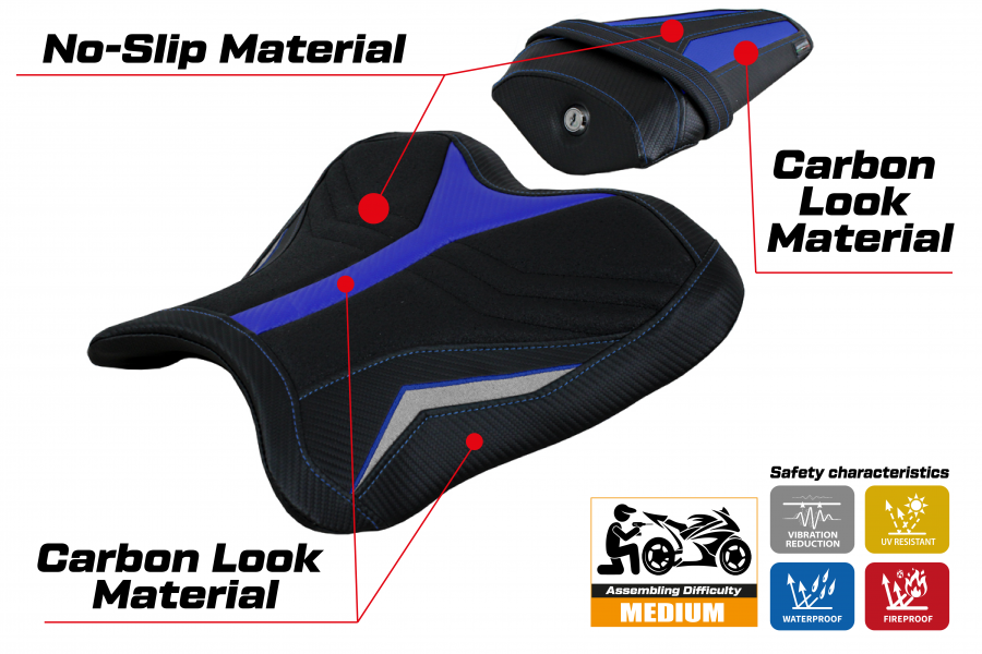 Funda de asiento compatible con Yamaha R1M (15-22) modelo Melnik Ultragrip