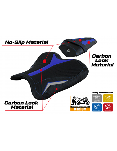 Funda de asiento compatible con Yamaha R1M (15-22) modelo Melnik Ultragrip