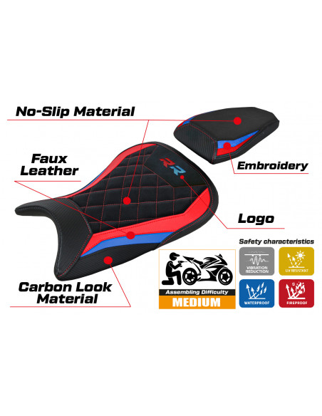 Sitzbezug kompatibel BMW S 1000 RR (19-23) Modell Aichen Velvet