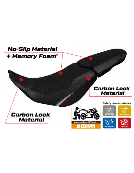 Funda de asiento compatible Ducati Desert-X (2022) modelo Thar Trico ultragrip comfort system