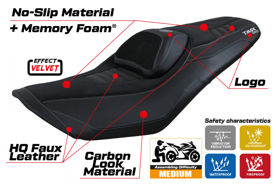 Sitzbezug kompatibel Yamaha T-Max 560 (2022) Modell Kiko Comfort System