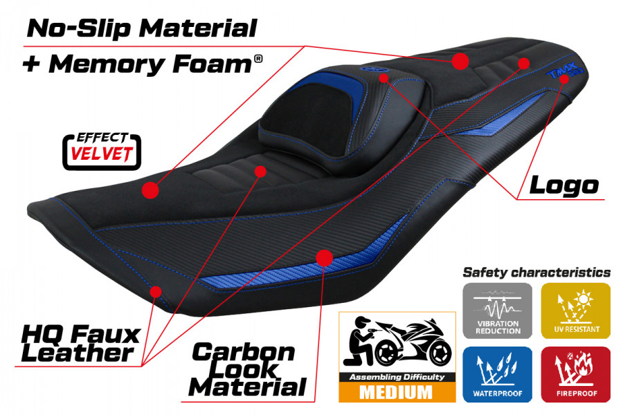 Housse de selle compatible Yamaha T-Max 560 (2022) modèle Kiko Comfort System