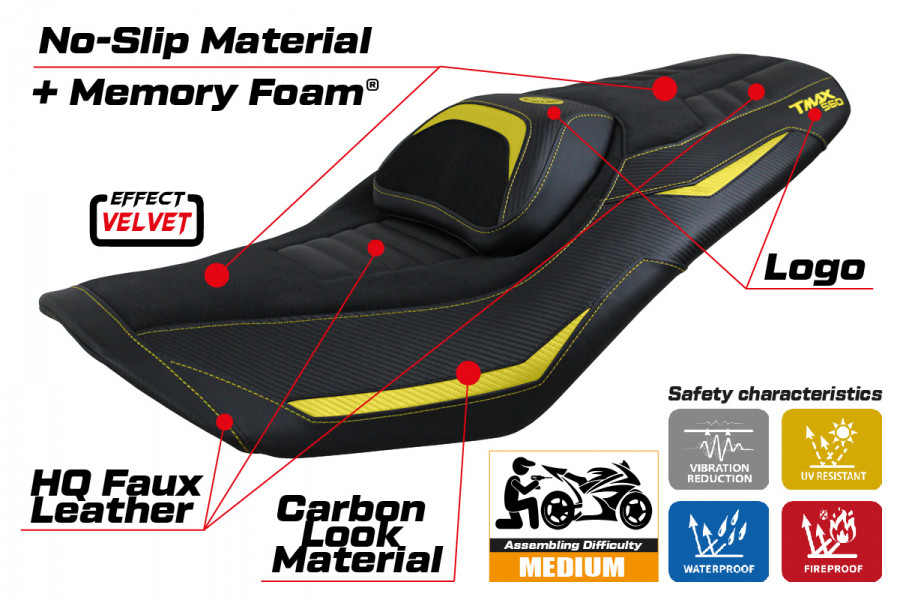 Rivestimento sella compatibile Yamaha T-Max 560 (2022) modello Kiko Comfort System