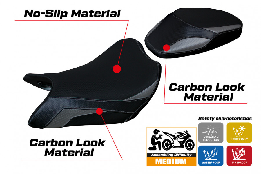 Funda de asiento compatible Suzuki GSX S 1000 GT (21-22) modelo Loei