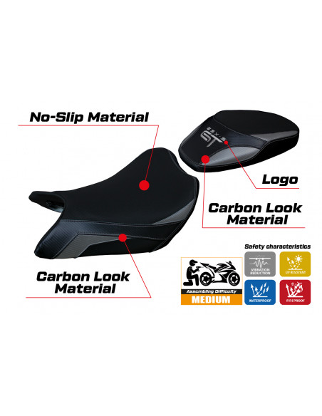 Funda de asiento compatible Suzuki GSX S 1000 GT (21-22) modelo Loei