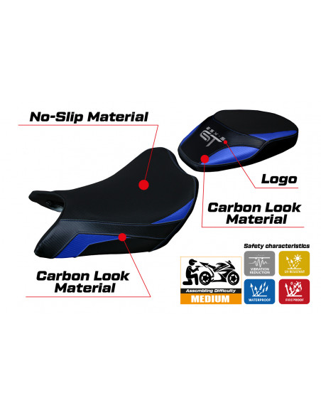 Funda de asiento compatible Suzuki GSX S 1000 GT (21-22) modelo Loei