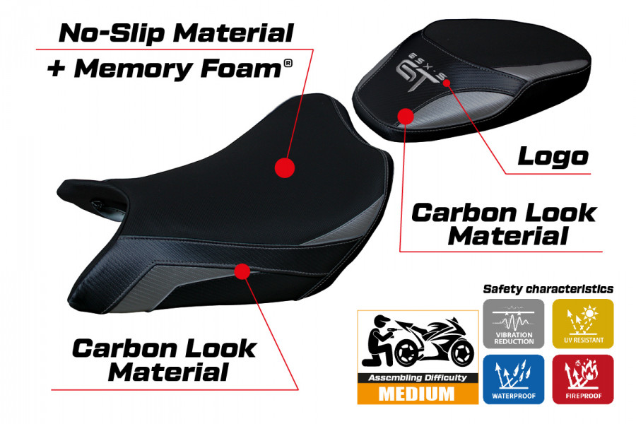 Rivestimento sella compatibile Suzuki GSX S 1000 GT (21-22) modello Loei Comfort System