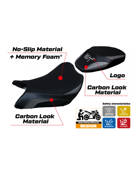 Funda de asiento compatible Suzuki GSX S 1000 GT (21-22) modelo Loei Comfort System