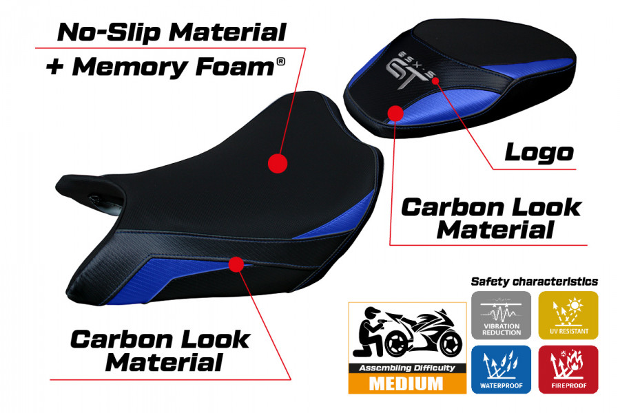 Rivestimento sella compatibile Suzuki GSX S 1000 GT (21-22) modello Loei Comfort System