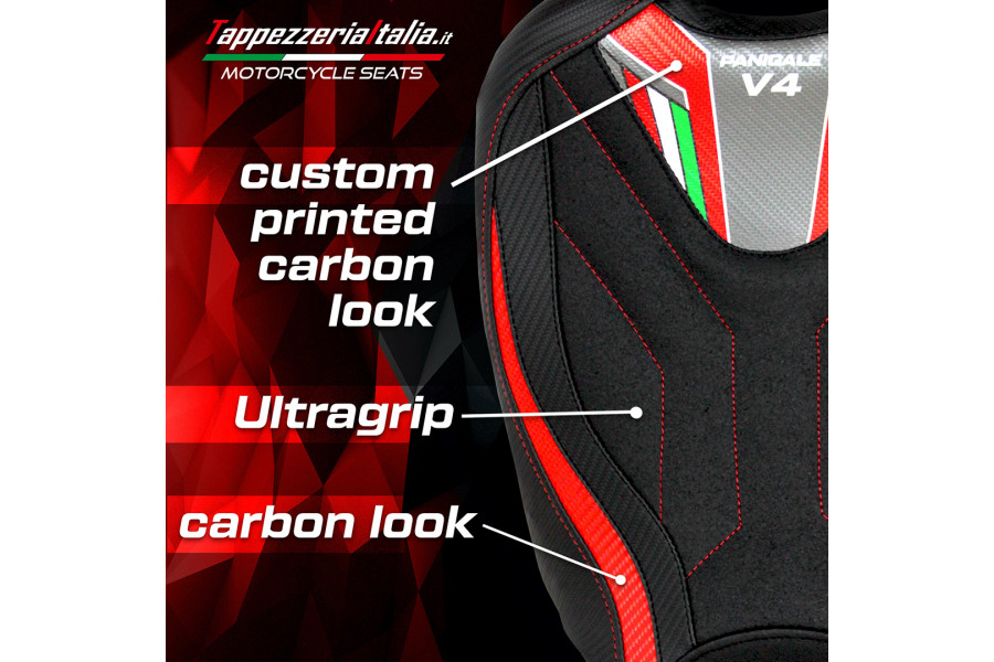 Funda de asiento compatible con Ducati Panigale V4 (18-22) modelo Coimbra ultragrip