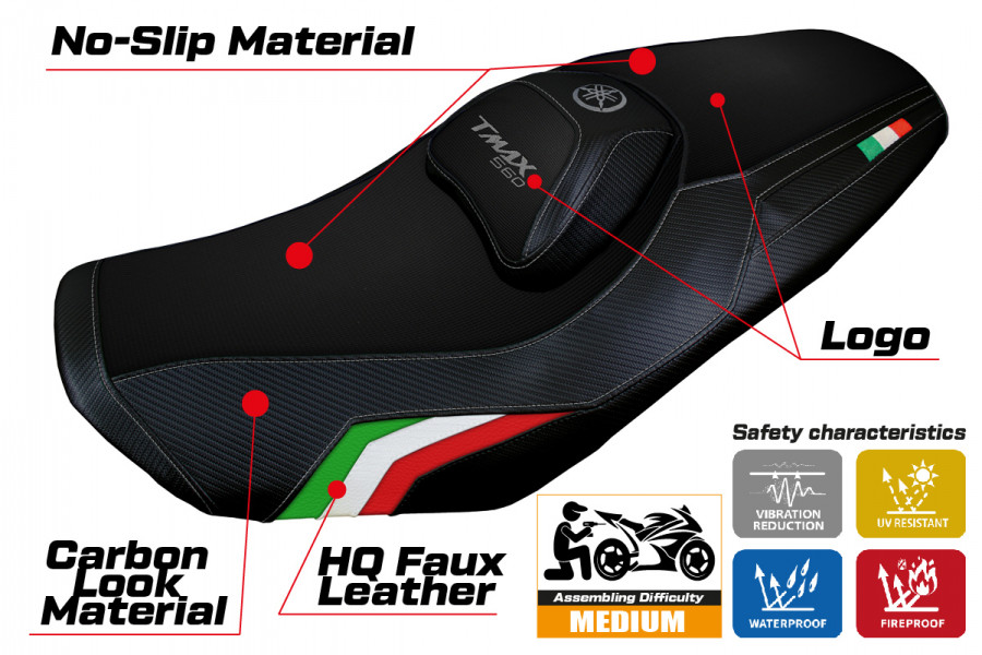 Housse de selle compatible Yamaha T-Max 560 (2022) modèle Kira