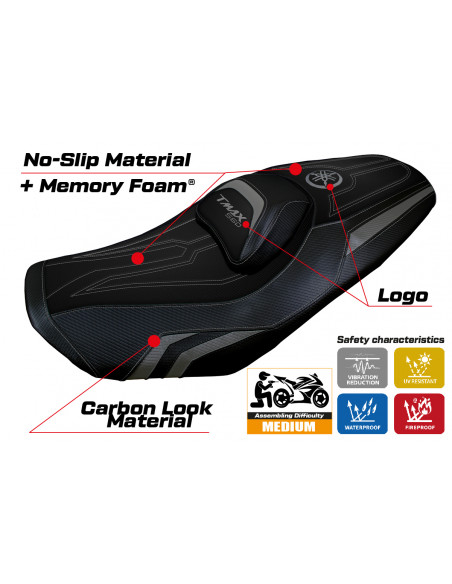 Rivestimento sella compatibile Yamaha T-Max 560 (2022) modello Kira Comfort System