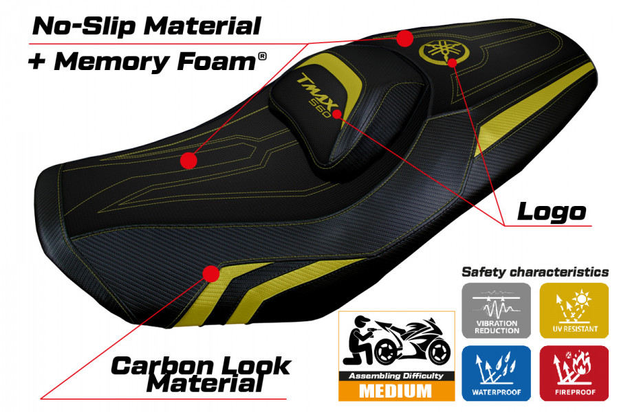 Rivestimento sella compatibile Yamaha T-Max 560 (2022) modello Kira Comfort System