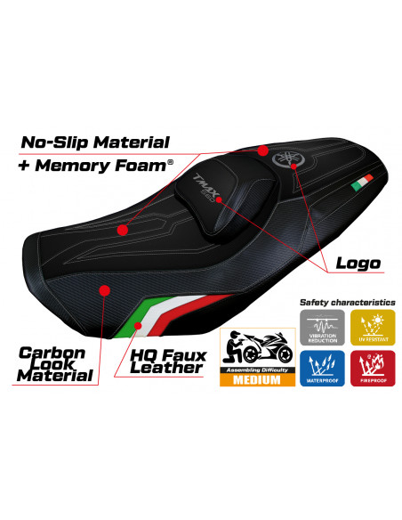 Housse de selle compatible Yamaha T-Max 560 (2022) modèle Kira Comfort System