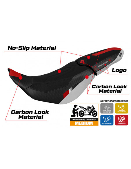 Funda de asiento compatible Ducati Desert-X (2022) modelo Thar ultragrip