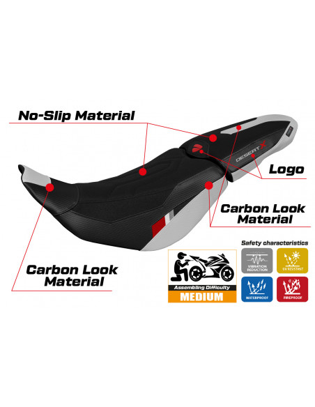 Seat cover compatible Ducati Desert-X (2022) Thar ultragrip model