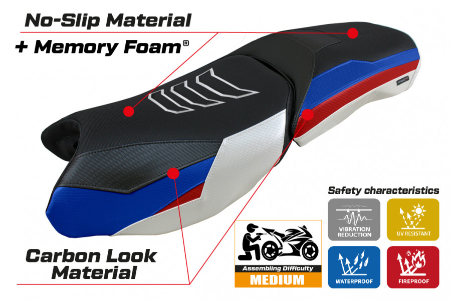 Funda de asiento compatible BMW R 1250 GS Adventure (19-22) modelo Soho comfort system