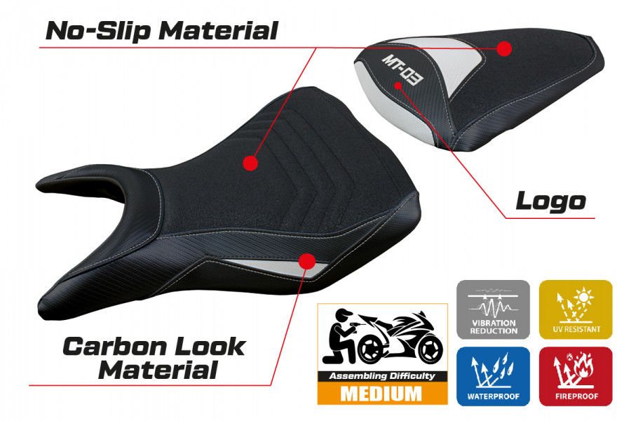 Seat cover compatible Yamaha MT-03 (20-23) Meolo ultragrip model