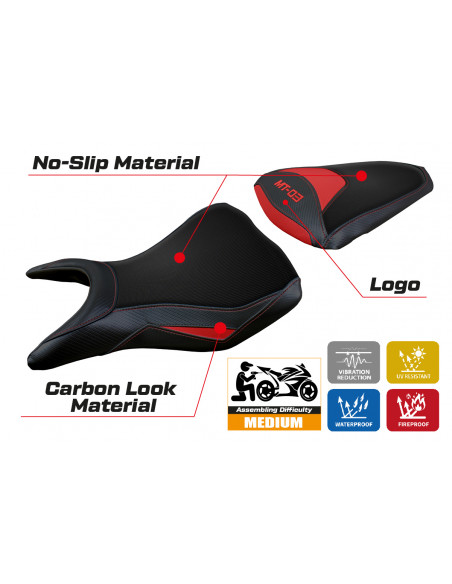 Funda de asiento compatible con Yamaha MT-03 (20-23) modelo Meolo