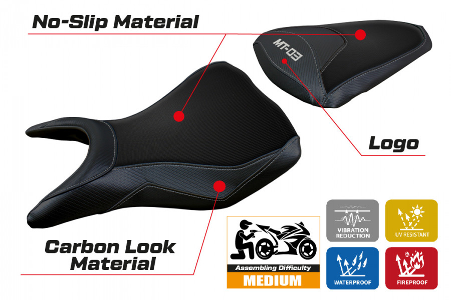 Sitzbezug kompatibel Yamaha MT-03 (20-23) Modell Meolo
