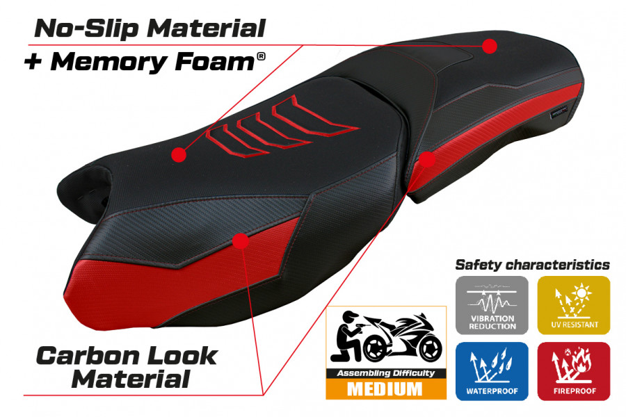 Funda de asiento compatible BMW R 1250 GS Adventure (19-22) modelo Perth comfort system
