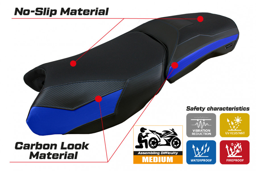Funda de asiento compatible BMW R 1250 GS Adventure (19-22) modelo Perth