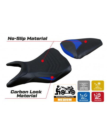 Funda de asiento compatible con Yamaha R25 (14-20) modelo Eraclea ultragrip