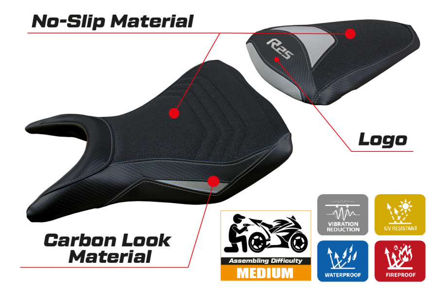 Seat cover compatible Yamaha R25 (14-20) Eraclea ultragrip model